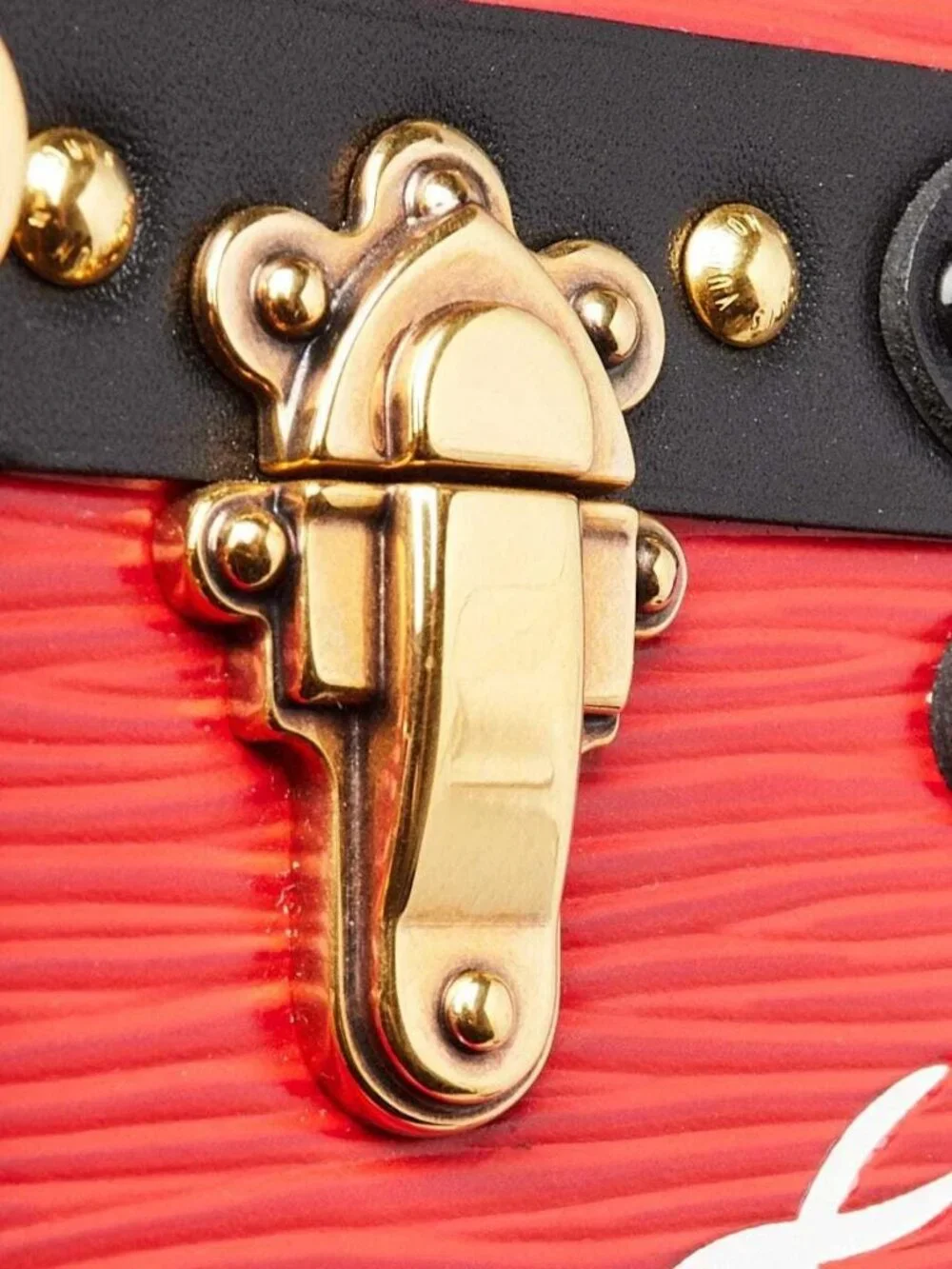 Louis Vuitton Coquelicot Epi Leather Petit Malle Bag